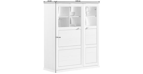 HIGHBOARD Grau, Weiß Beleuchtung  - Weiß/Grau, LIFESTYLE, Glas/Holzwerkstoff (110,2/134,3/43cm) - Hom`in