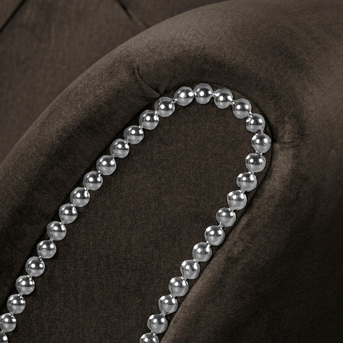3-SITZER-SOFA Jersey in Velours Dunkelbraun  - Dunkelbraun, Design, Holz/Textil (210/98/95cm) - P & B