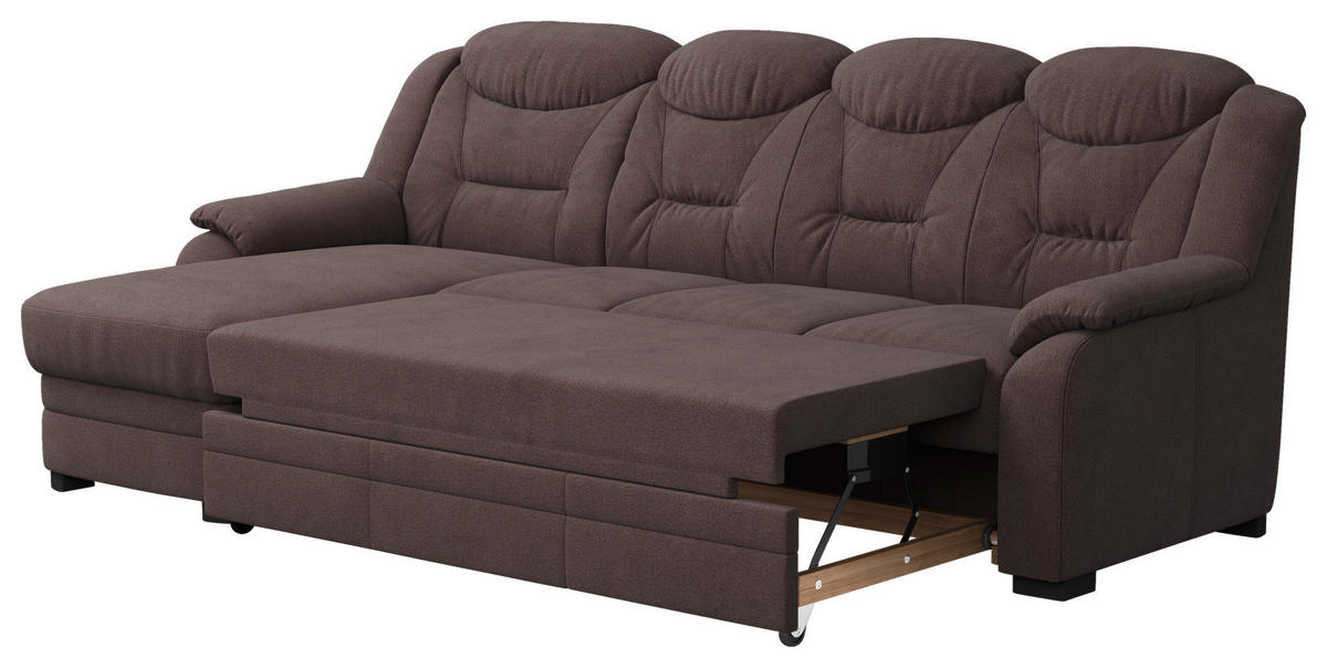 ECKSOFA in Chenille Braun  162/257 cm  - Braun, Basics, Kunststoff/Textil (162/257cm) - MID.YOU