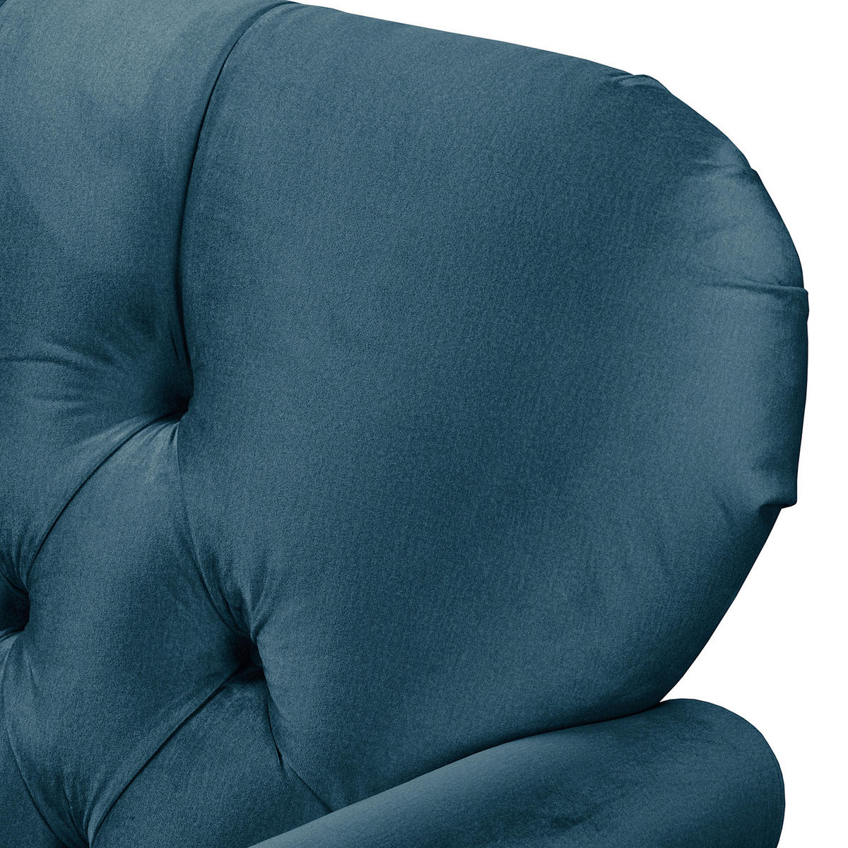3-SITZER-SOFA Velours Dunkelblau  - Dunkelbraun/Dunkelblau, Design, Holz/Textil (210/98/95cm) - P & B
