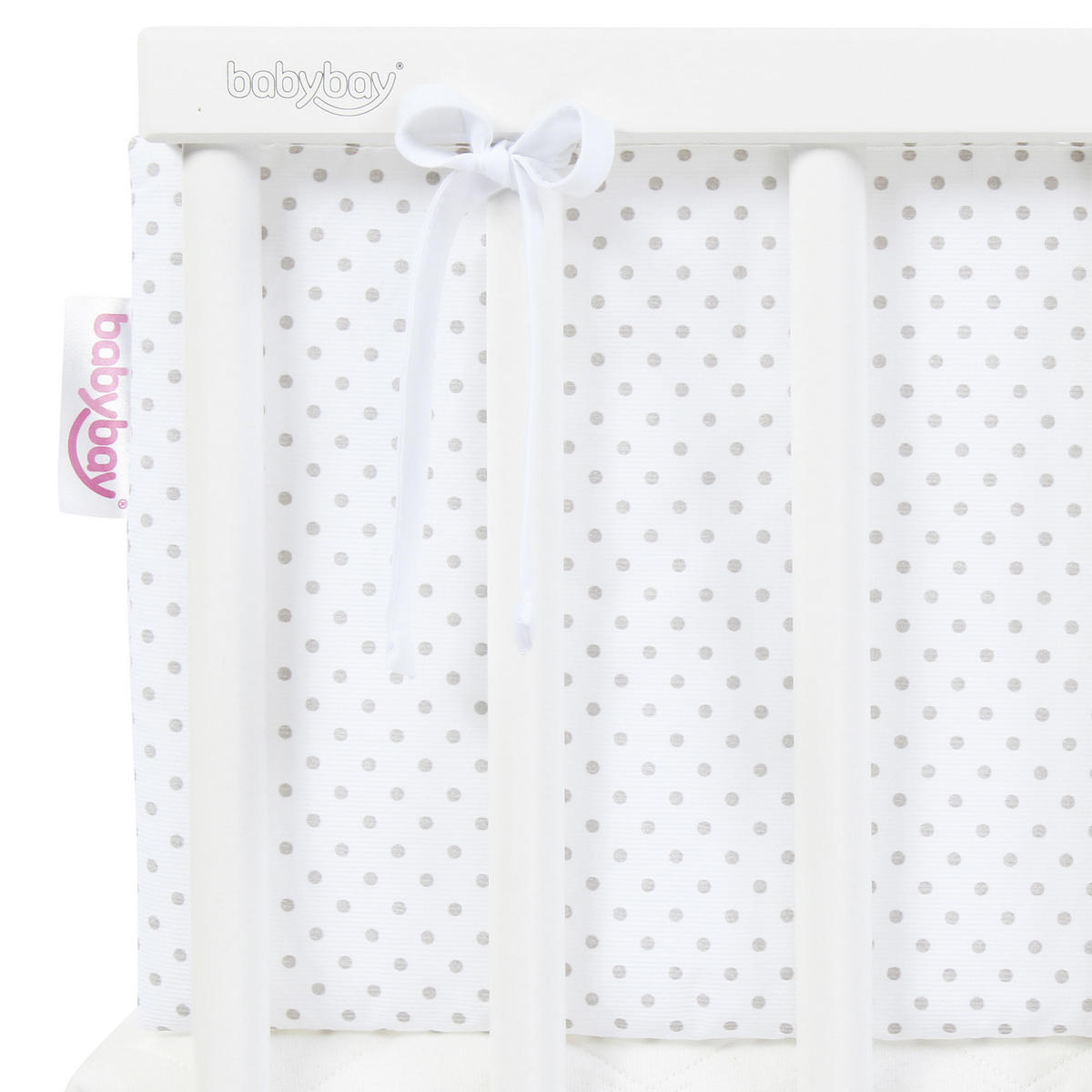 Nestchen Pique Babybay    - Weiß/Grau, Basics, Textil (168/24/2cm) - Babybay