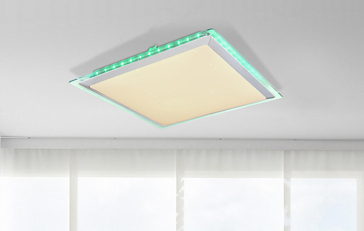 STROPNA LED-SVETILKA     3000-6000 K 230 V  - barve niklja/bela, Basics, kovina/umetna masa (55/55/8cm)