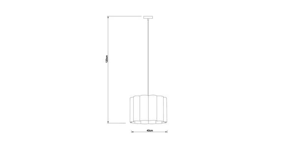 HÄNGELEUCHTE 40/120 cm  - Schwarz/Grau, Trend, Kunststoff/Textil (40/120cm) - Novel