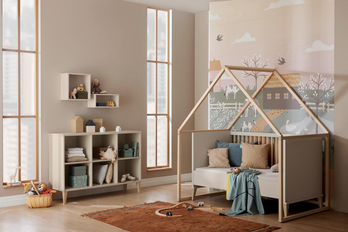 KOMODA  Jonte  - bež/boje bukve, Basics, drvni materijal/drvo (124/87/38cm) - Paidi