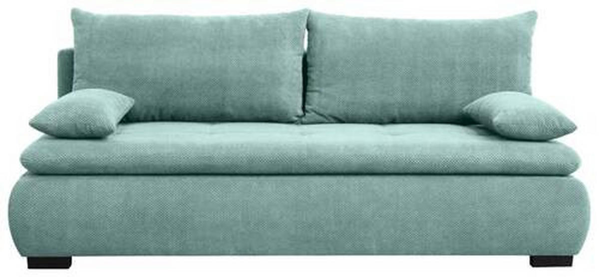 SCHLAFSOFA in Webstoff, Plüsch Mintgrün  - Schwarz/Mintgrün, Konventionell, Textil (203/72-96/98cm) - Novel