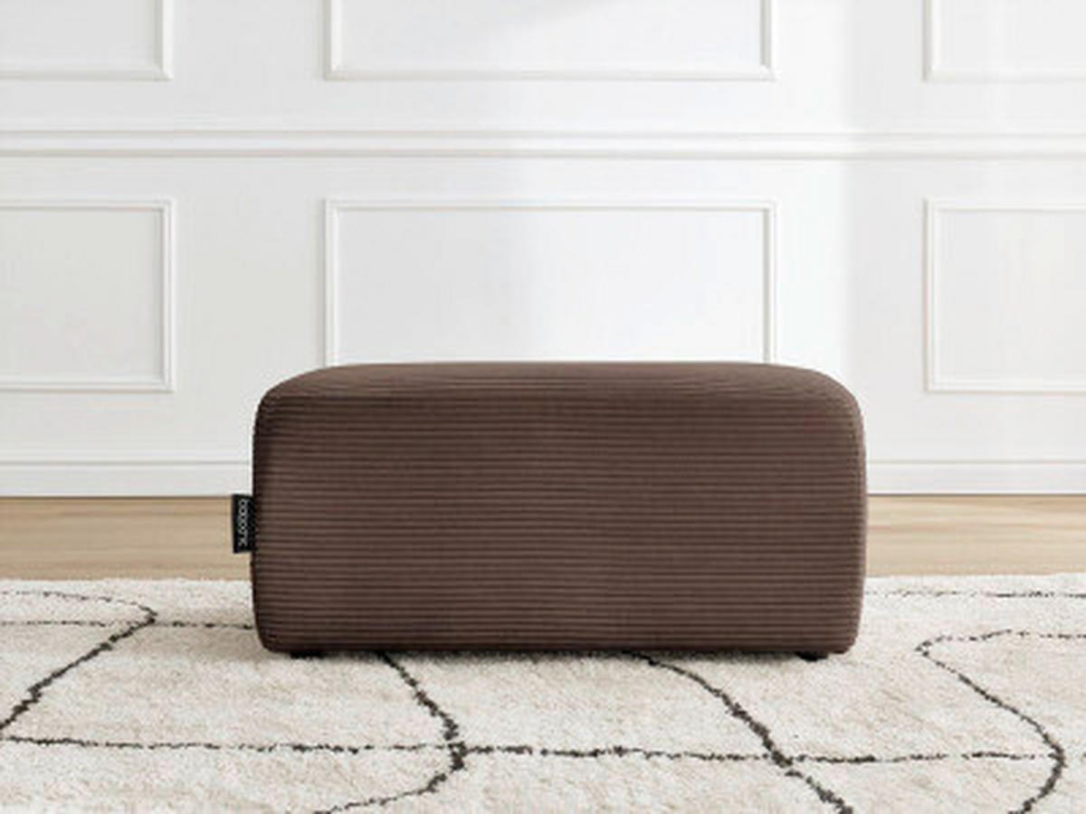 HOCKER ATILLA Cord Taupe  - Taupe/Schwarz, MODERN, Kunststoff/Textil (92/44/48cm)