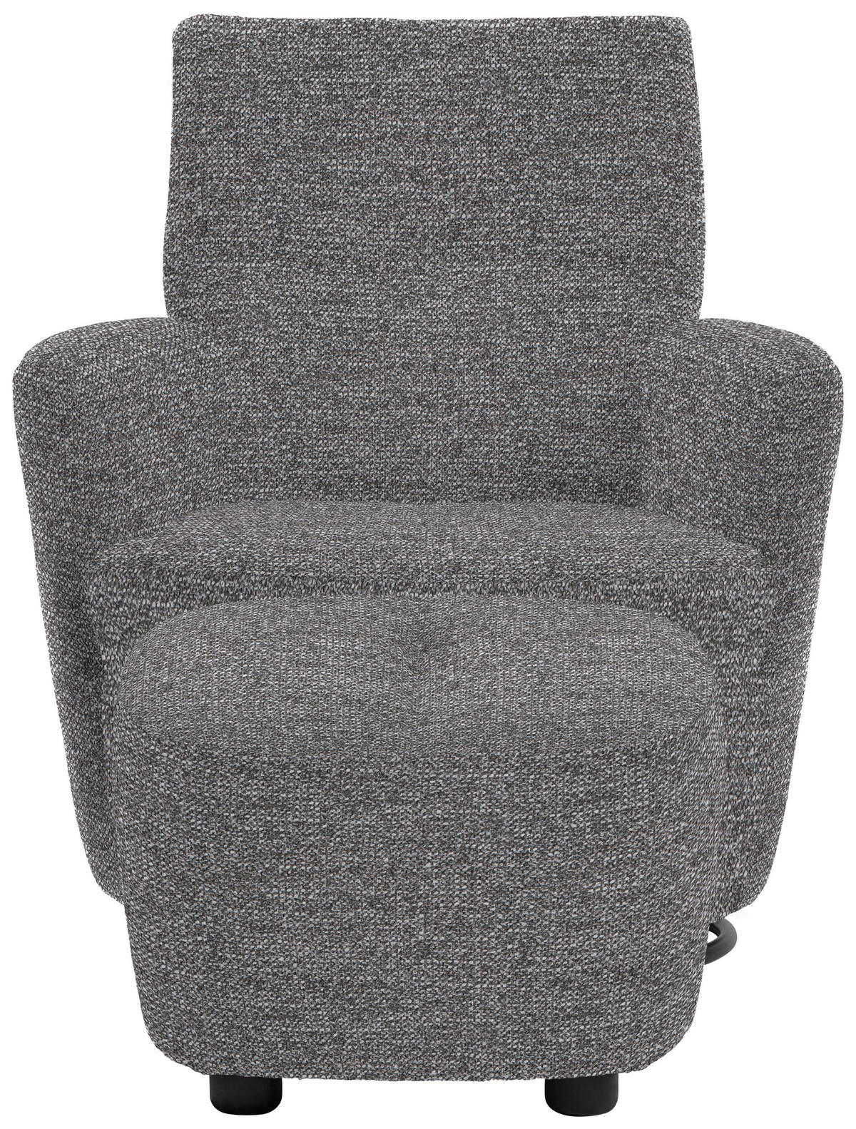 SESSEL in Chenille, Flachgewebe Grau  - Schwarz/Grau, Design, Textil/Metall (81/92/84cm) - Xora