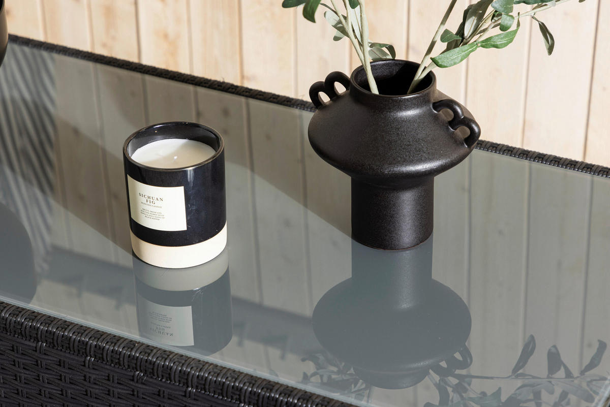 LOUNGEBORD  - svart, Modern, glas/plast (120/50/45cm) - Gardenson