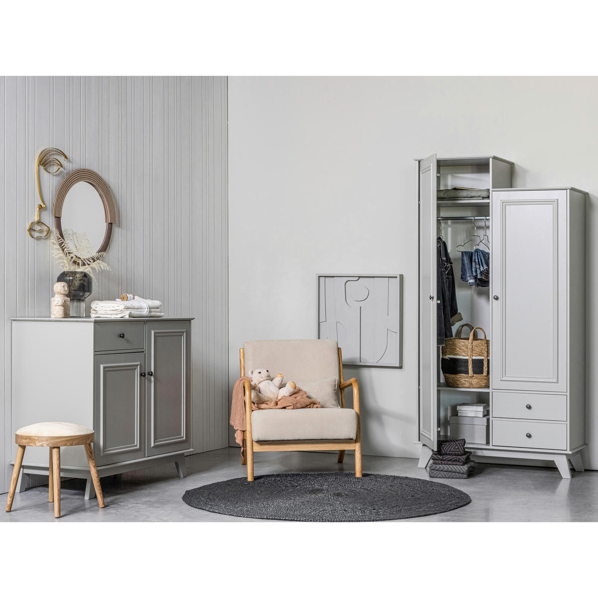 KOMMODE Lily, 98/93/55 cm, 1 Schublade(n)  - Schwarz/Grau, Design, Holz/Metall (98/93/55cm) - Livetastic