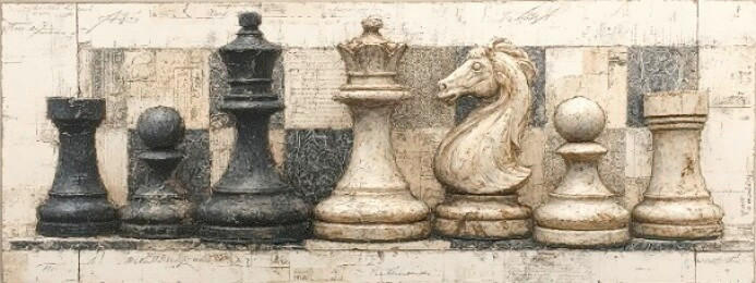 Euroart Leinwandbild Chess Iii Mehrfarbig 30x80 cm