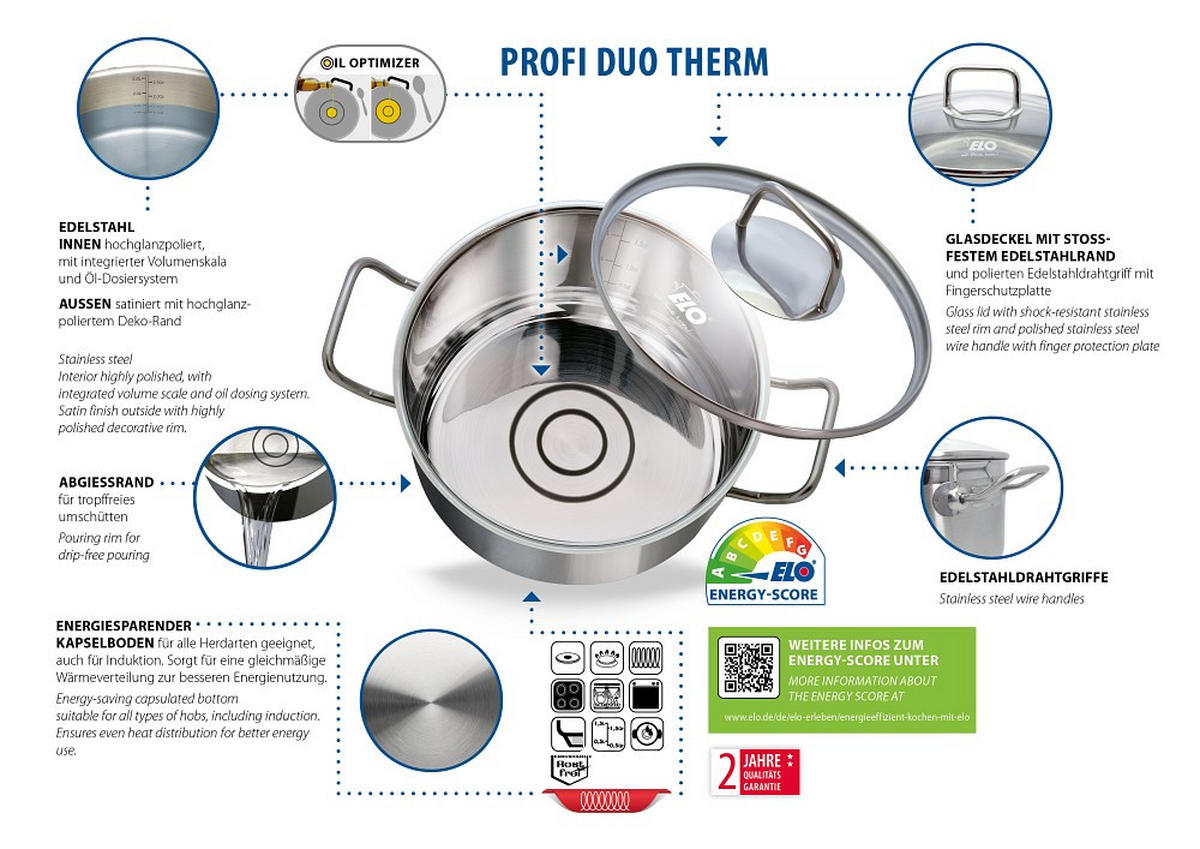 KOCHTOPFSET Profi Therm Duo 6-teilig  - Basics - ELO