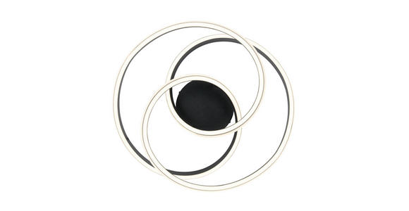 LED-DECKENLEUCHTE 48/52/23 cm   - Schwarz/Weiß, Design, Kunststoff/Metall (48/52/23cm) - Novel