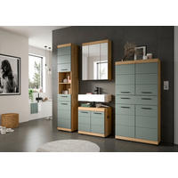 BADEZIMMER 4-teilig  in 191 cm  - Schwarz/Eiche Artisan, MODERN, Glas/Holzwerkstoff (191cm) - MID.YOU