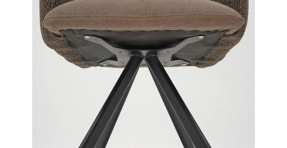 ARMLEHNSTUHL   Webstoff, Mikrofaser  - Schwarz/Braun, Design, Textil/Metall (60/96/61cm) - Linea Natura