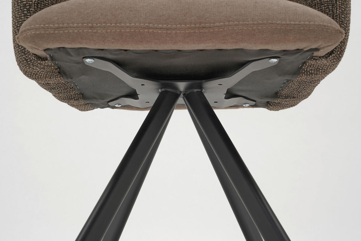 ARMLEHNSTUHL  in Webstoff, Mikrofaser  - Schwarz/Braun, Design, Textil/Metall (60/96/61cm) - Linea Natura