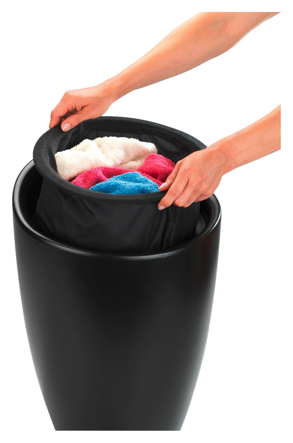 WÄSCHETONNE - Schwarz/Weiß, Basics, Kunststoff (36/50,5/36cm) - Wenko