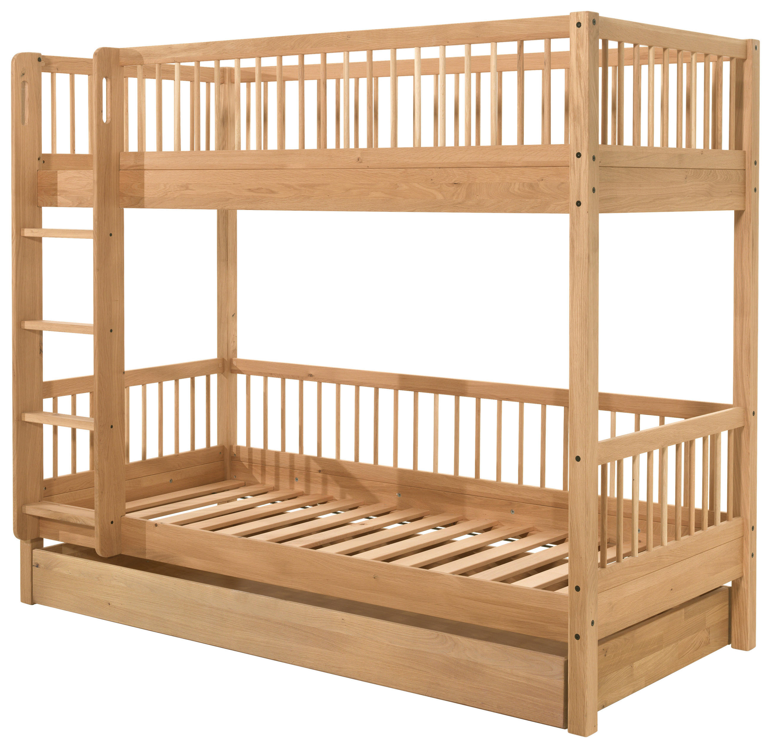 Thumbnail - Mid.you Etagenbett, Natur, Holz, Eiche, Höhe ca. 26 cm, 90x200 cm, Lattenrost,nicht verstellbar, Kinder- & Jugendzimmer,...