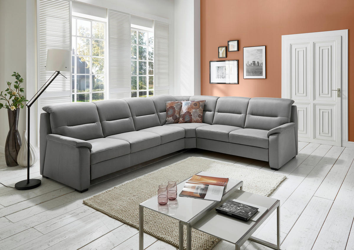 ROHOVÁ SEDACIA SÚPRAVA, textil, sivá - čierna/sivá, Konventionell, drevo/textil (245/303cm) - Beldomo Comfort