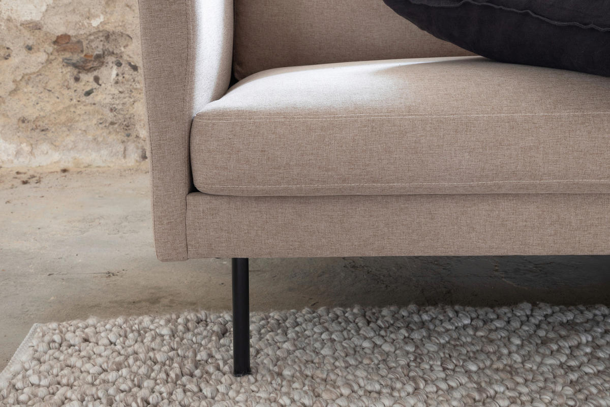 3-SITS SOFFA i textilväv brun, svart  - brun/svart, Design, metall/textil (260/78/80cm) - Livetastic
