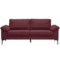 2,5-SITZER in Flachgewebe Rot  - Rot/Schwarz, Design, Textil/Metall (206/86/97cm) - Pure Home Lifestyle