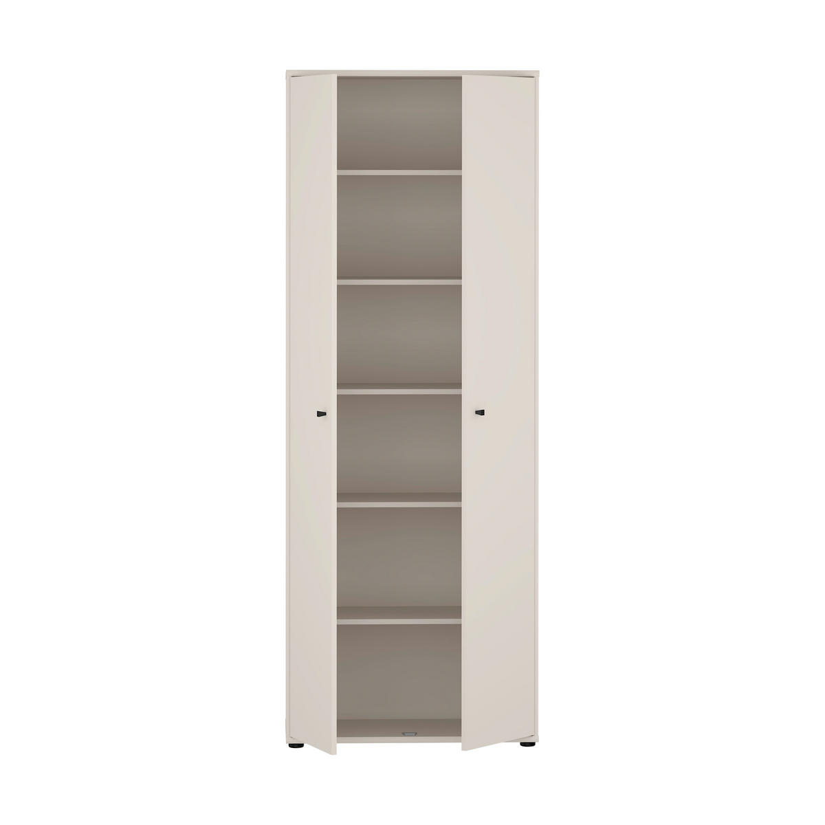 DREHTÜRENSCHRANK 73,7/197,5/34,8 cm,  in Sandfarben, 2 Tür(en)  - Sandfarben/Schwarz, Design, Holzwerkstoff/Kunststoff (73,7/197,5/34,8cm)