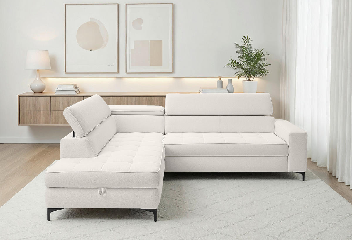 HÖRNSOFFA i struktur ljusgrå  - ljusgrå/svart, Design, metall/textil (203/251cm) - MID.YOU