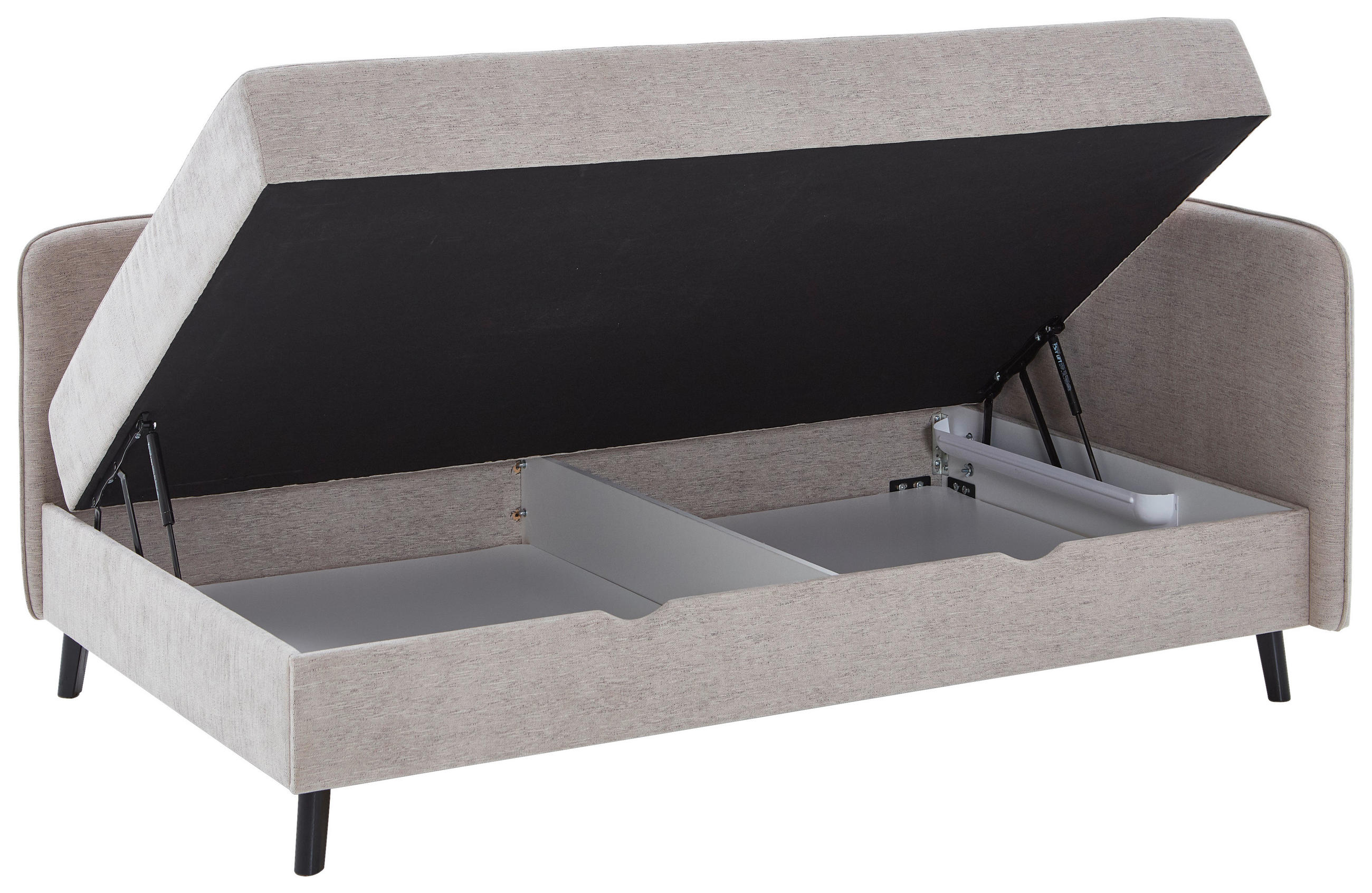 BOXBETT 140/200 cm  in Beige  - Beige/Schwarz, Design, Holz/Textil (140/200cm) - Boxxx