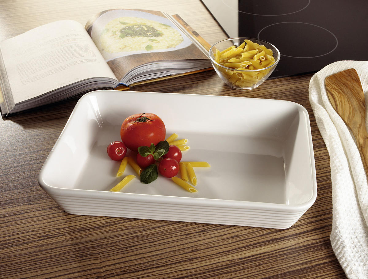 AUFLAUFFORM Keramik Porzellan  - Weiß, Basics, Keramik (34/23/5,5cm) - Homeware Profession.