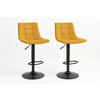 BARHOCKER-SET in Senfgelb  - Senfgelb/Schwarz, MODERN, Textil/Metall (43/88-108/45cm) - MID.YOU