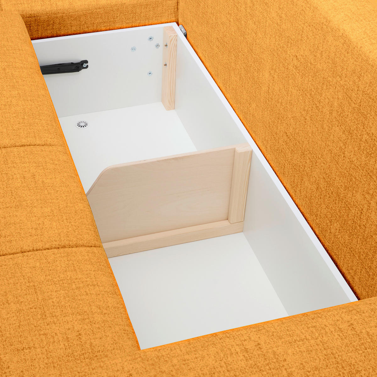 ECKSOFA in Mikrofaser Senfgelb  - Senfgelb/Schwarz, KONVENTIONELL, Kunststoff/Textil (169/295cm) - Carryhome