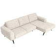 ECKSOFA in Struktur Beige  - Beige/Schwarz, Design, Textil/Metall (262/157cm) - Novel