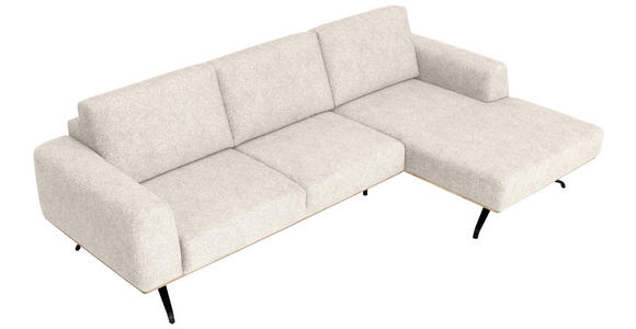 ECKSOFA in Struktur Beige  - Beige/Schwarz, Design, Textil/Metall (262/157cm) - Novel