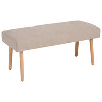 SITZBANK 98/42/40 cm Fleece Braun, Eichefarben Eiche massiv  - Eichefarben/Braun, KONVENTIONELL, Holz/Textil (98/42/40cm) - VanDerken
