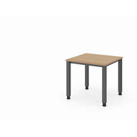 SCHREIBTISCH 80/80/68,5-81 cm Graphitfarben, Eichefarben  - Eichefarben/Graphitfarben, Basics, Holzwerkstoff/Metall (80/80/68,5-81cm) - Venda