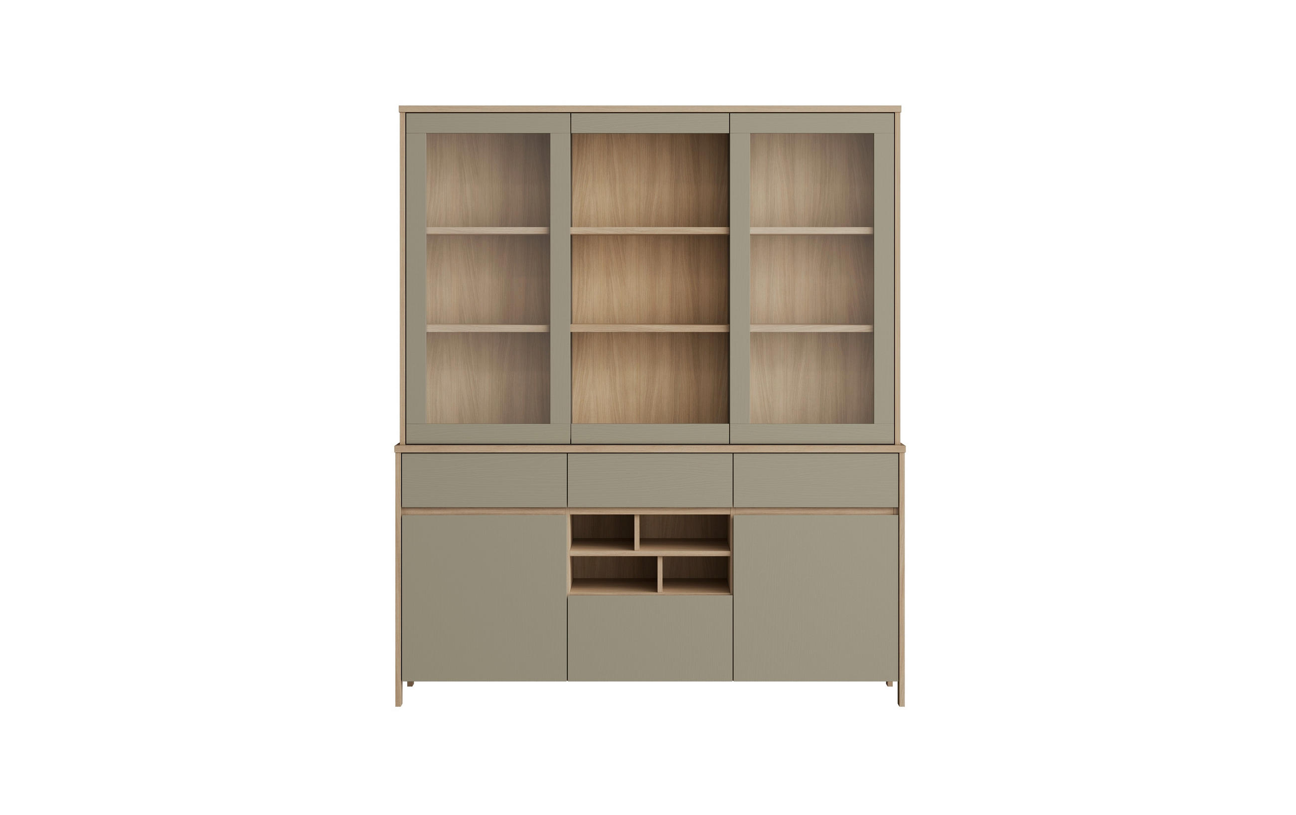 BUFFET 164/195/39 cm  in Eukalyptusholzfarben  - Eukalyptusholzfarben/Eichefarben, Design, Holzwerkstoff (164/195/39cm) - MID.YOU