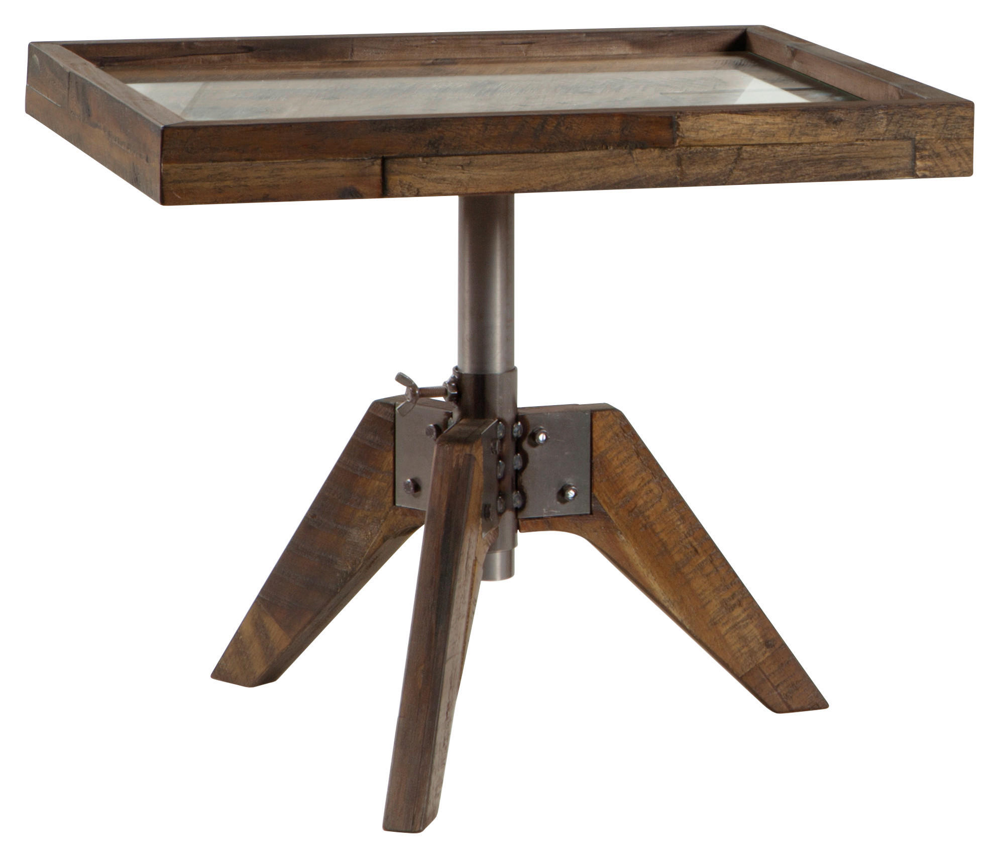 NACHTKÄSTCHEN in massiv Akazie Braun, Akaziefarben  - Braun/Akaziefarben, Design, Glas/Holz (52/34-53/42cm) - Hasena