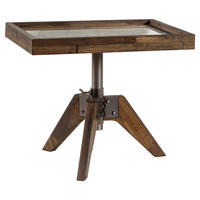 NACHTSCHRANK 52/34-53/42 cm Akazie massiv  - Braun/Akaziefarben, Design, Glas/Holz (52/34-53/42cm) - Hasena