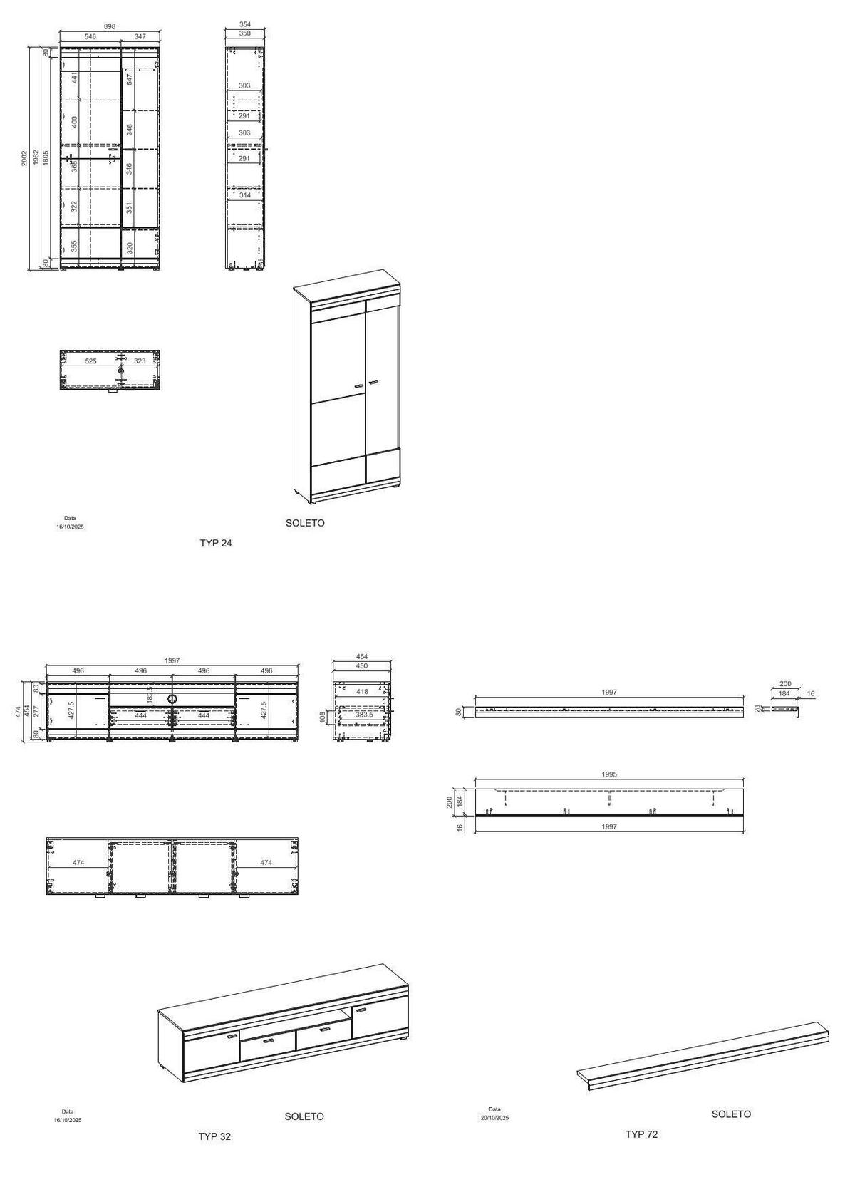 WOHNWAND 3-teilig  in Graphitfarben, Eichefarben  300/201/45 cm  - Eichefarben/Schwarz, Design, Glas/Holzwerkstoff (300/201/45cm) - MID.YOU