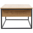 COUCHTISCH in Metall, Holzwerkstoff 110/60/40 cm  - Eichefarben/Schwarz, Design, Holzwerkstoff/Metall (110/60/40cm) - Carryhome