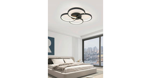 DECKENLEUCHTE 52/5,5 cm  - Schwarz/Weiß, Trend, Kunststoff/Metall (52/5,5cm) - Novel