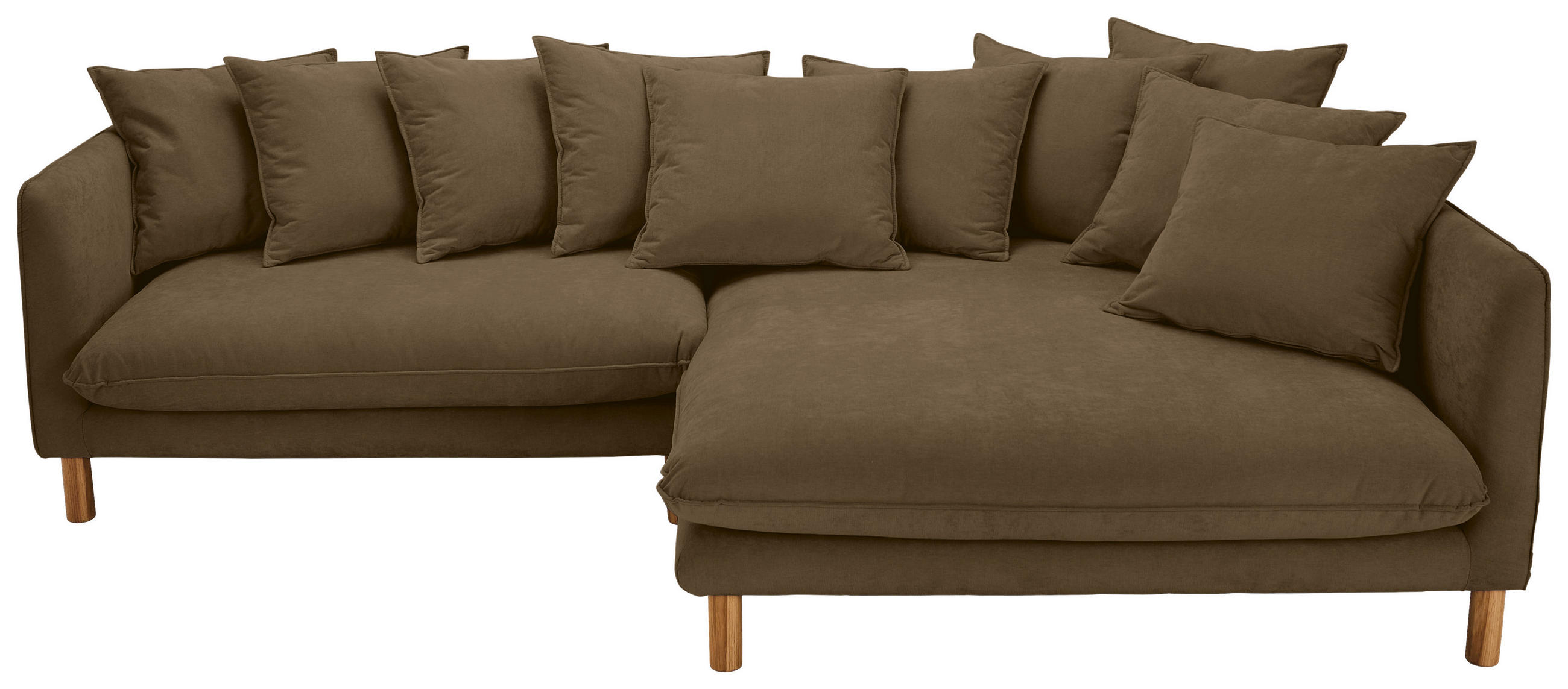 ECKSOFA Goldbraun Chenille  - Buchefarben/Goldbraun, KONVENTIONELL, Holz/Textil (276/162cm) - Carryhome