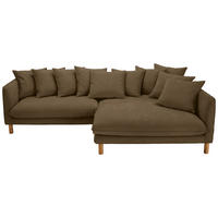 ECKSOFA Goldbraun Chenille  - Buchefarben/Goldbraun, KONVENTIONELL, Holz/Textil (276/162cm) - Carryhome