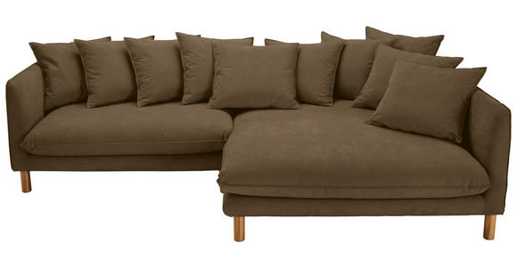 ECKSOFA Goldbraun Chenille  - Buchefarben/Goldbraun, KONVENTIONELL, Holz/Textil (276/162cm) - Carryhome