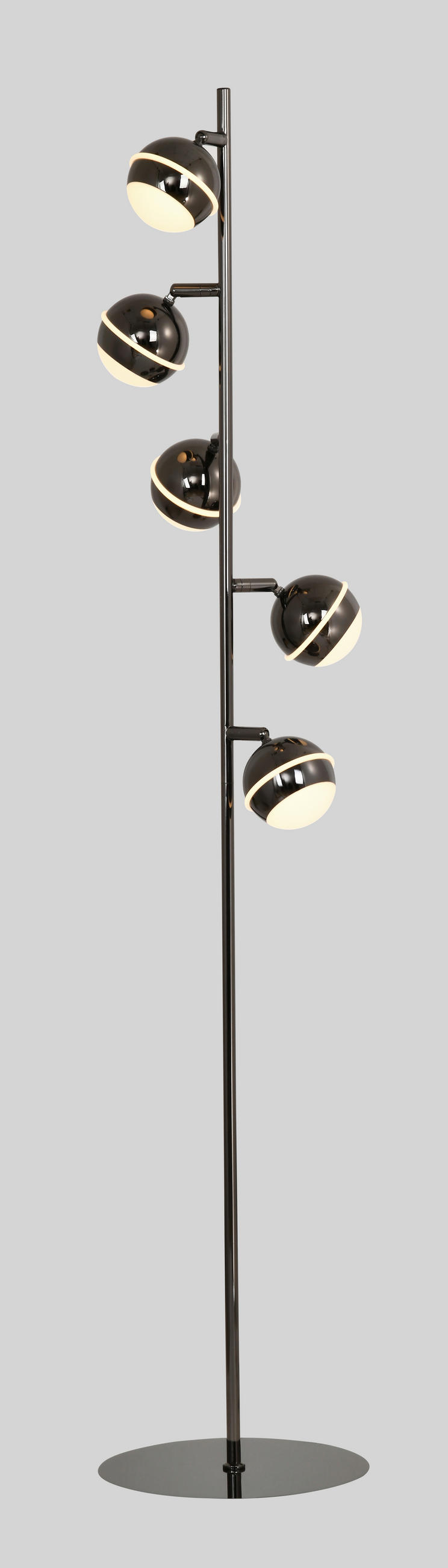LED-STEHLEUCHTE Biarritz 25/140/25 cm  - Schwarzchrom, Design, Kunststoff/Metall (25/140/25cm)