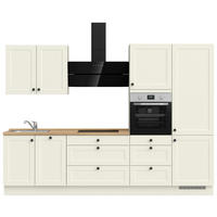 KÜCHENLEERBLOCK 300 cm   in Weiß, Eichefarben  - Eichefarben/Schwarz, MODERN, Holzwerkstoff/Metall (300cm) - Nobilia