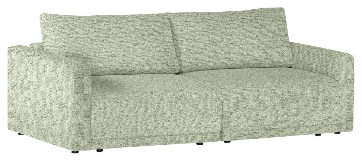 2,5-SITZER Flachgewebe Hellgrün  - Schwarz/Hellgrün, Design, Kunststoff/Textil (240/70/125cm) - Livetastic