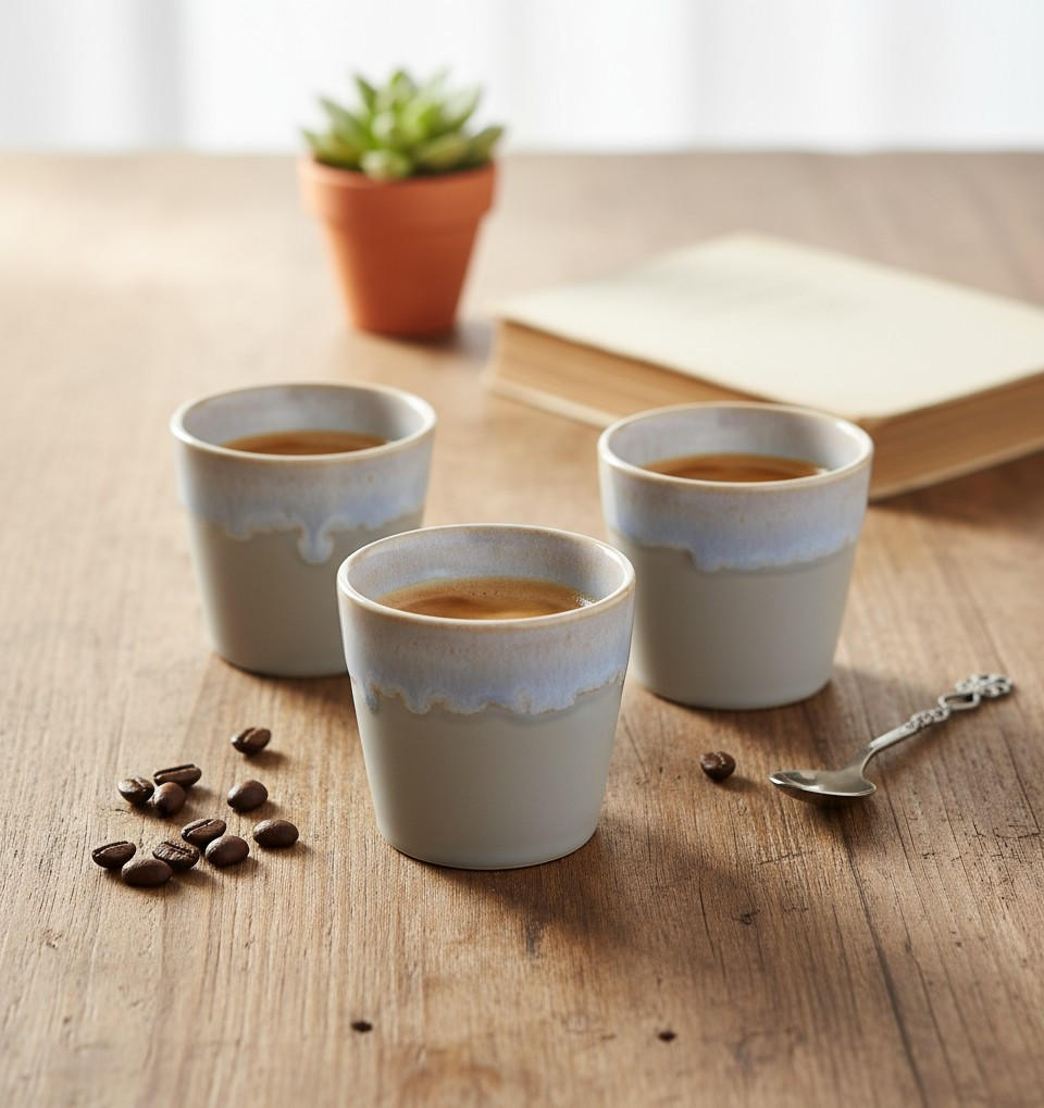 ESPRESSO & KAFFEETASSENSET GRESPRESSO 12-teilig  - Hellgrau, Basics, Keramik - Costa Nova