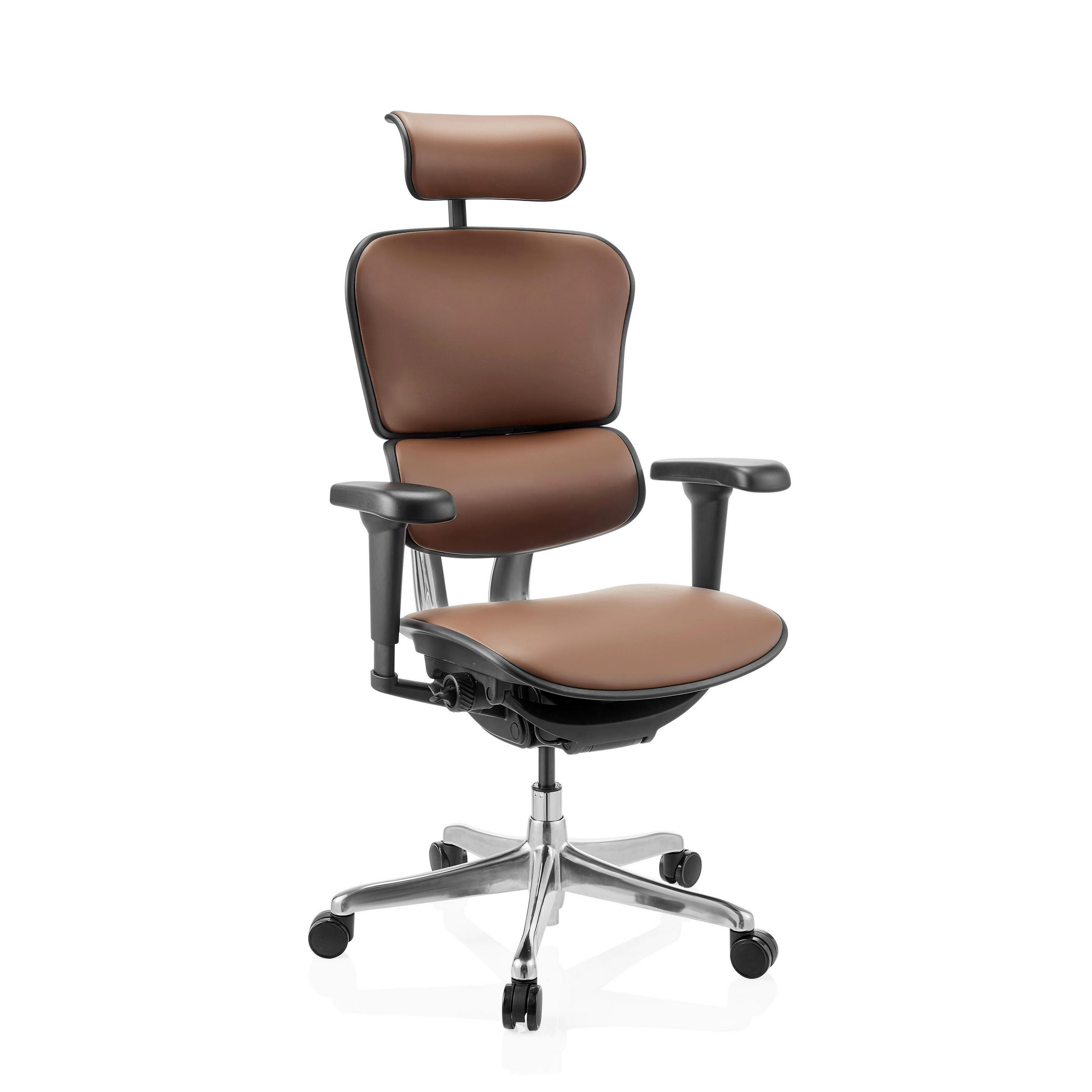 DREHSTUHL Braun, Schwarz  - Silberfarben/Schwarz, MODERN, Leder/Kunststoff (65/132/60cm) - MID.YOU