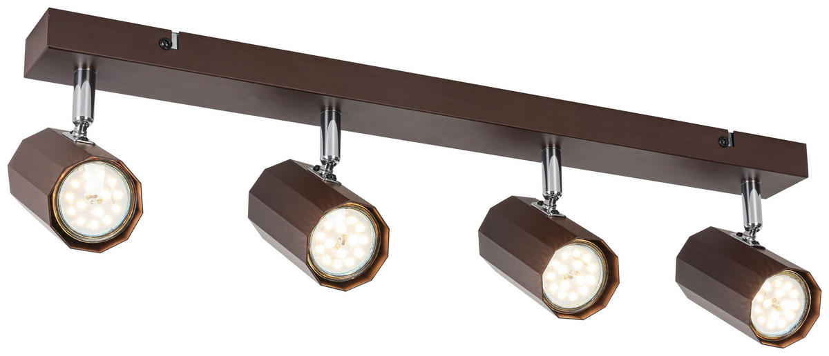 DECKENLEUCHTE 57/14,5/10,5 cm   - Chromfarben/Mokka, Trend, Kunststoff/Metall (57/14,5/10,5cm) - Novel