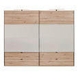 SCHWEBETÜRENSCHRANK  in Eiche Artisan, Kaschmir  - Kaschmir/Schwarz, Design, Glas/Holzwerkstoff (252/222/68cm) - Dieter Knoll
